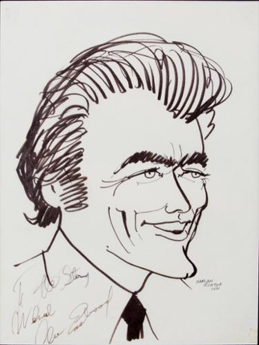 Caricature hastily drawn during an interview