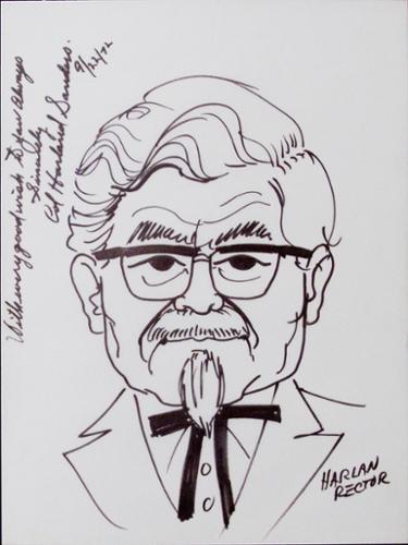 Caricature hastily drawn during an interview